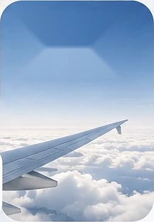 Aircraft wing above the clouds